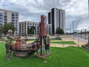 Site investigation work being carried out by Integrated Designs in Manchester